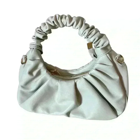 Expressions NYC Ivory Mini Purse Beautiful Vegan Leather with Gold Zipper - Picture 2 of 4